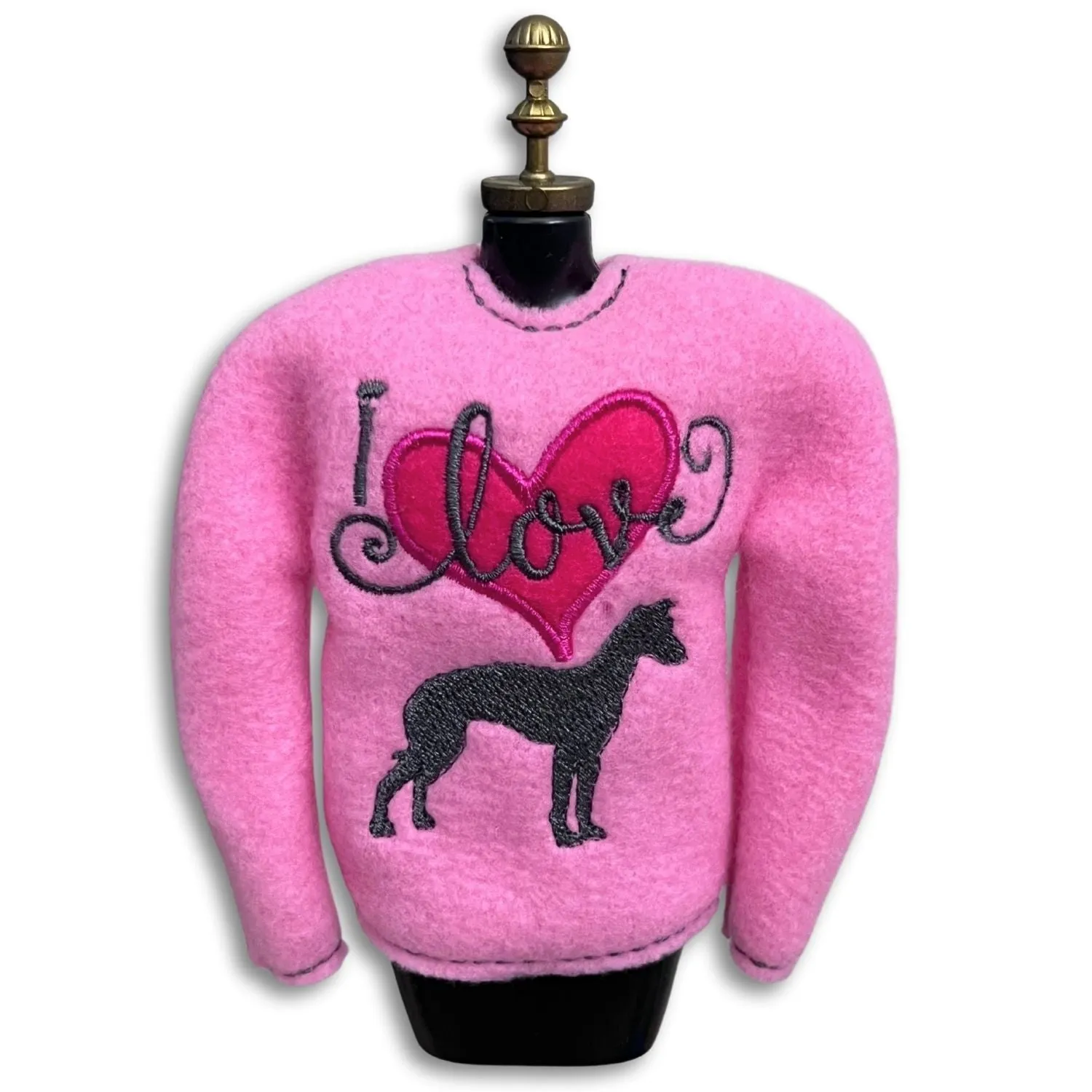 Elf Sweater I Love Italian Greyhound Whippet Greyhound Pink