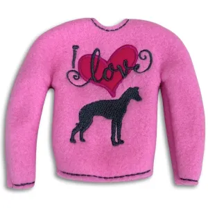 Elf Sweater I Love Italian Greyhound Whippet Greyhound Pink