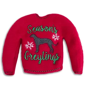 Elf Sweater Season's Greytings Greyhound Red