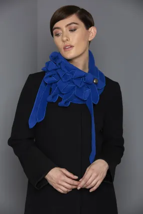 Ellie - Royal Blue Fleece Collar Scarf