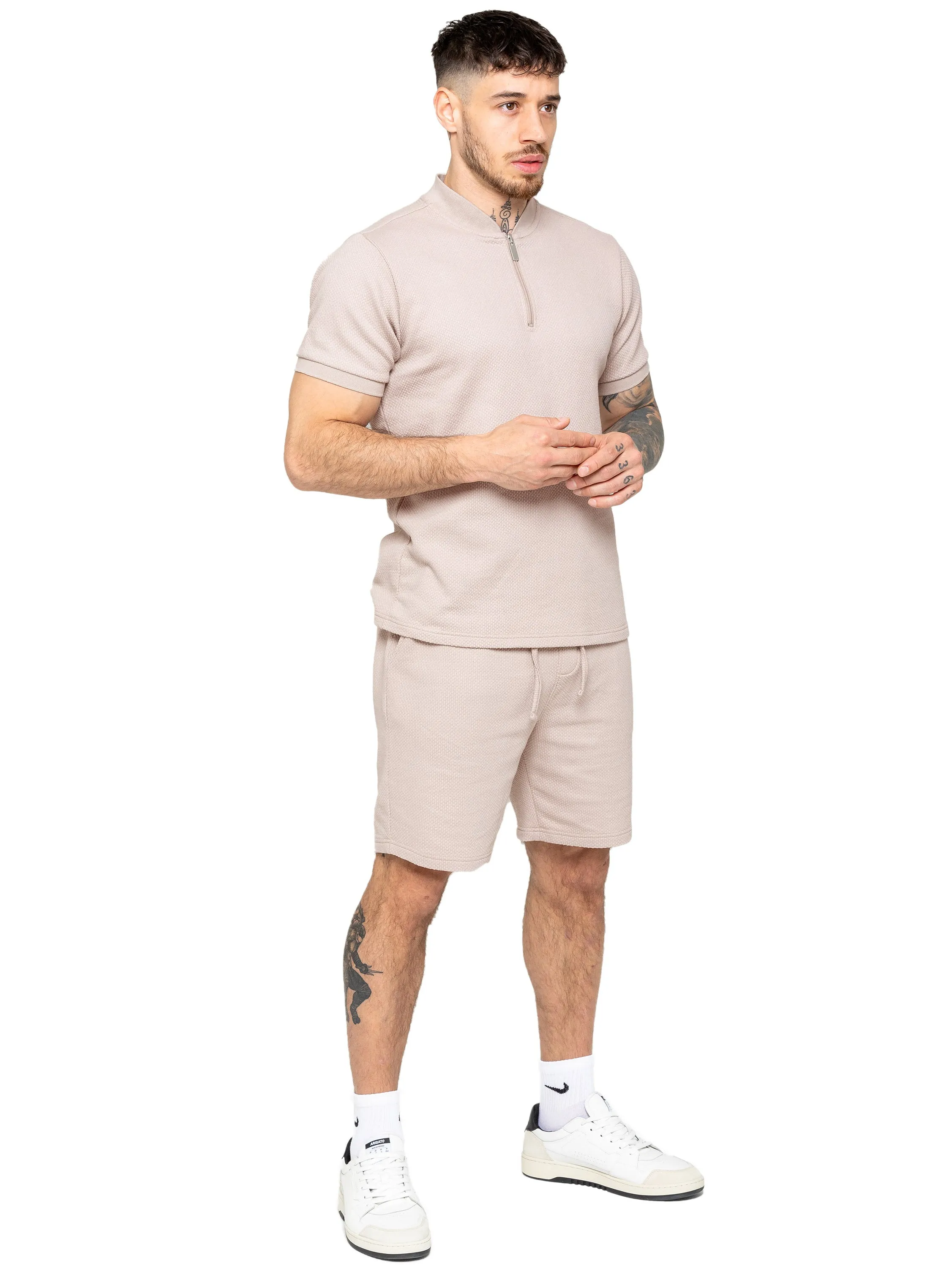 Enzo| Men's Textured T-Shirt Outfit Set