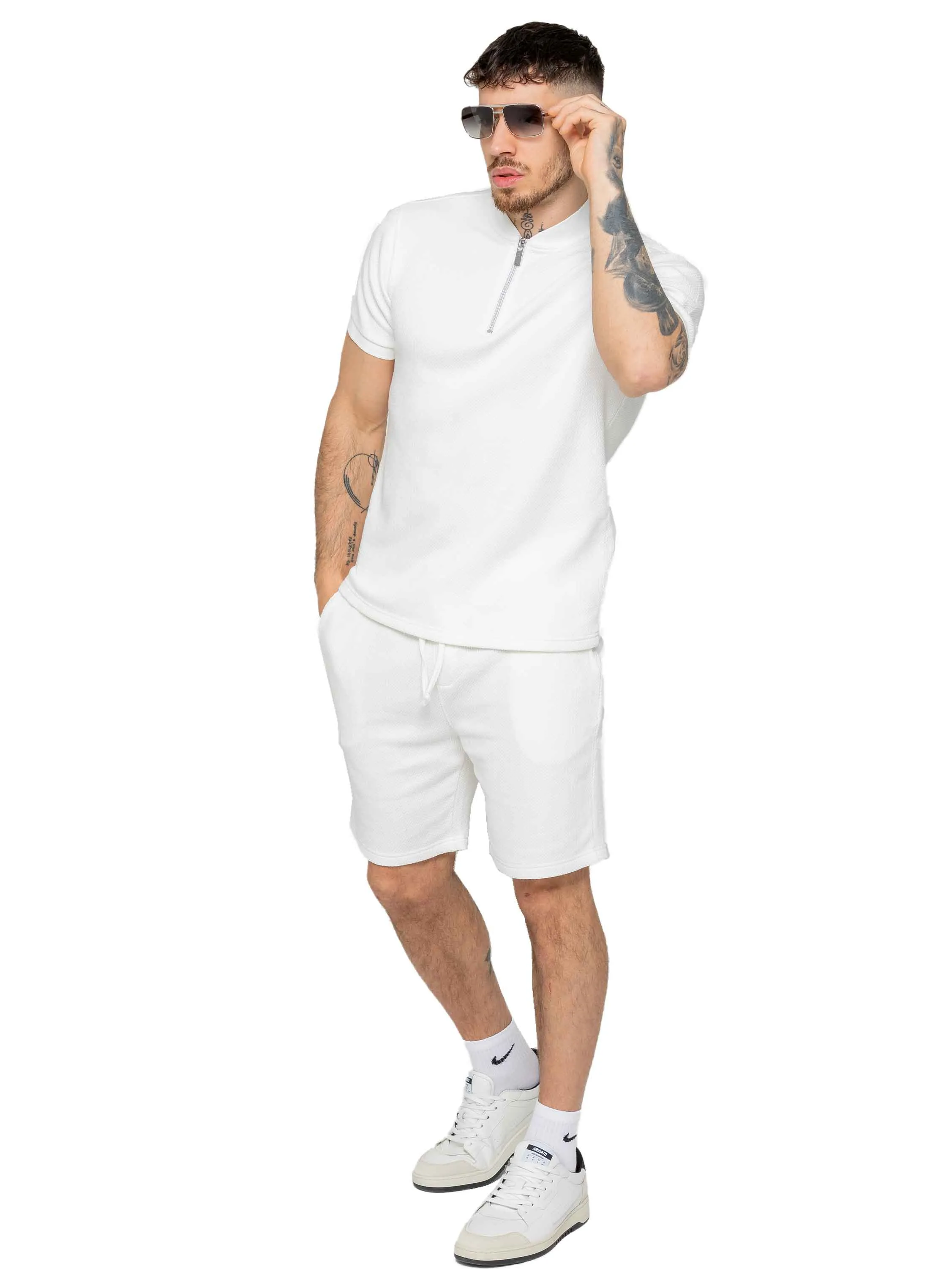 Enzo| Men's Textured T-Shirt Outfit Set