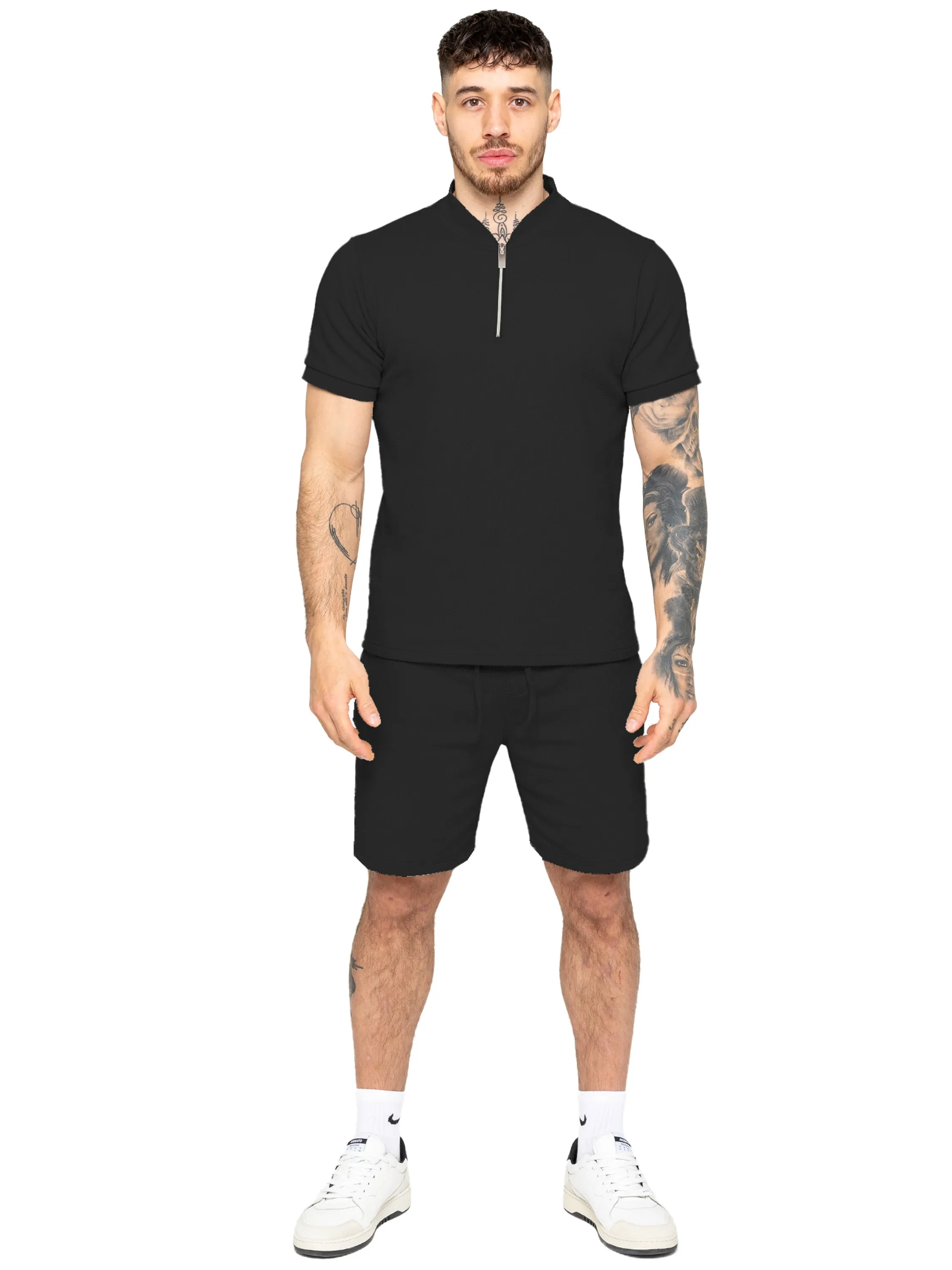 Enzo| Men's Textured T-Shirt Outfit Set