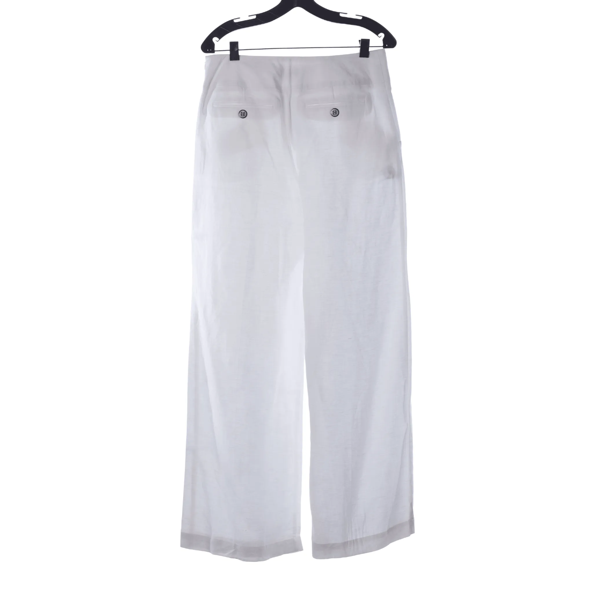 Et Vous Linen Blend White Wide Legged Trousers UK Size 10