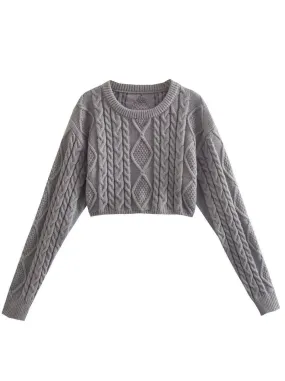 Fashionkova Nisan Knitted Crop Sweater