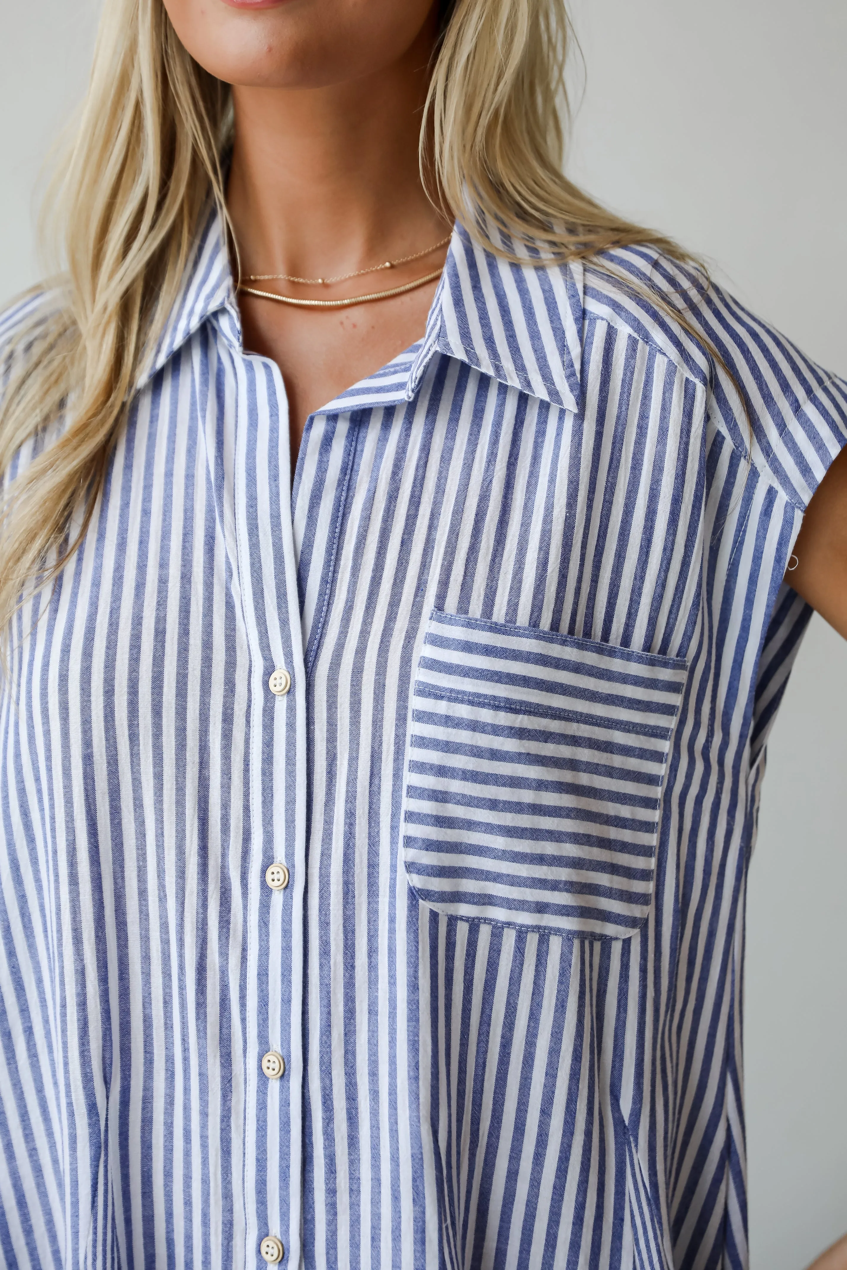 FINAL SALE - Summer Design Denim Striped Mini Dress