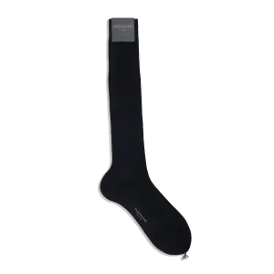 Formal Long Socks in Black Cotton