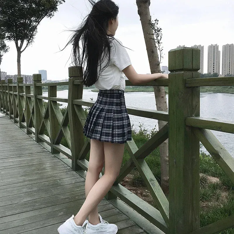 Funki Buys | Skirts | Women's Harajuku Preppy Plaid Mini Skirts