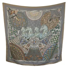 F/W 2001 Hermes Trophees De Venise Silk Scarf by Julia Abadie