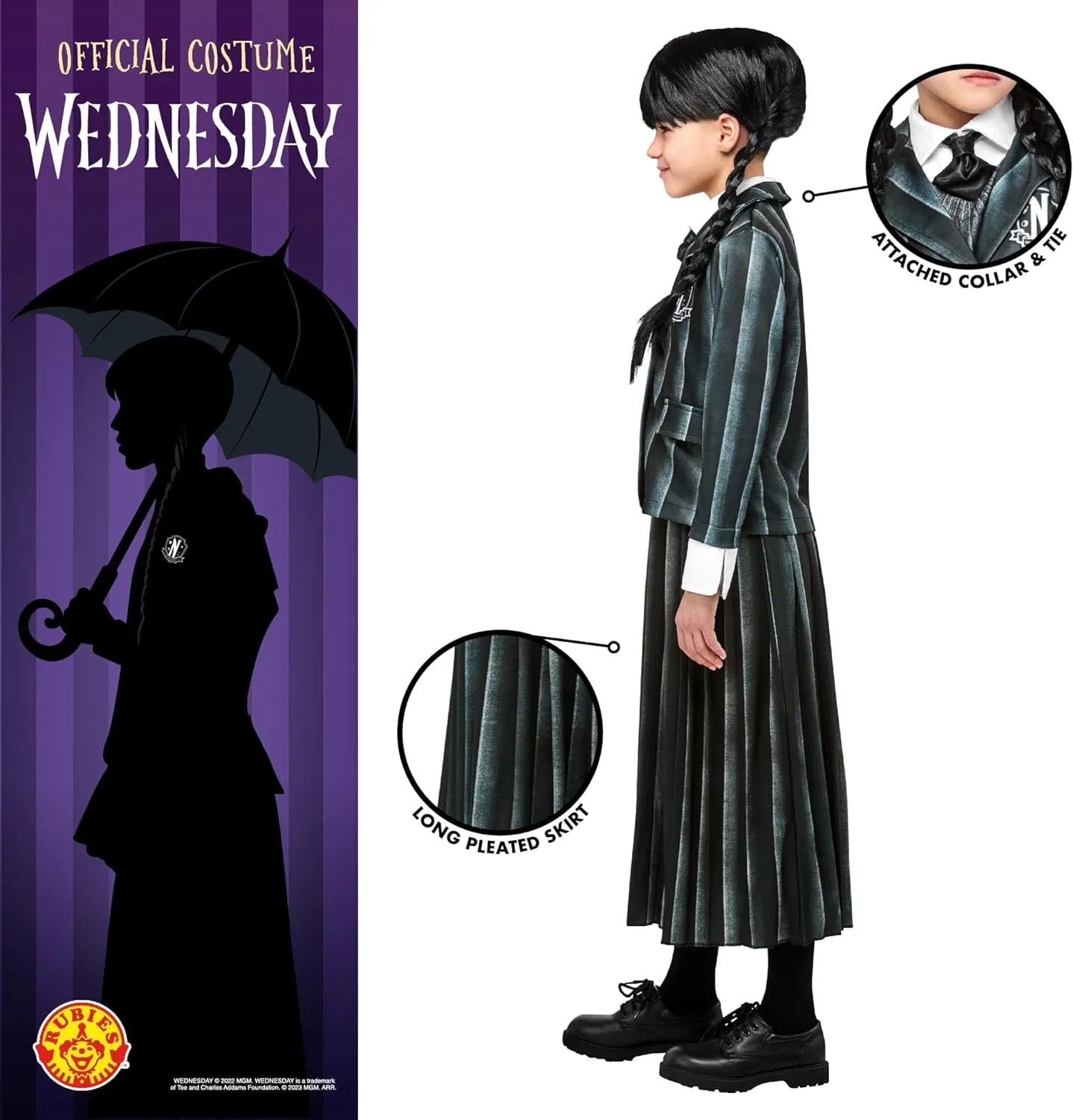 Girls Addams Family Wednesday Addams Nevermore Academy Costume