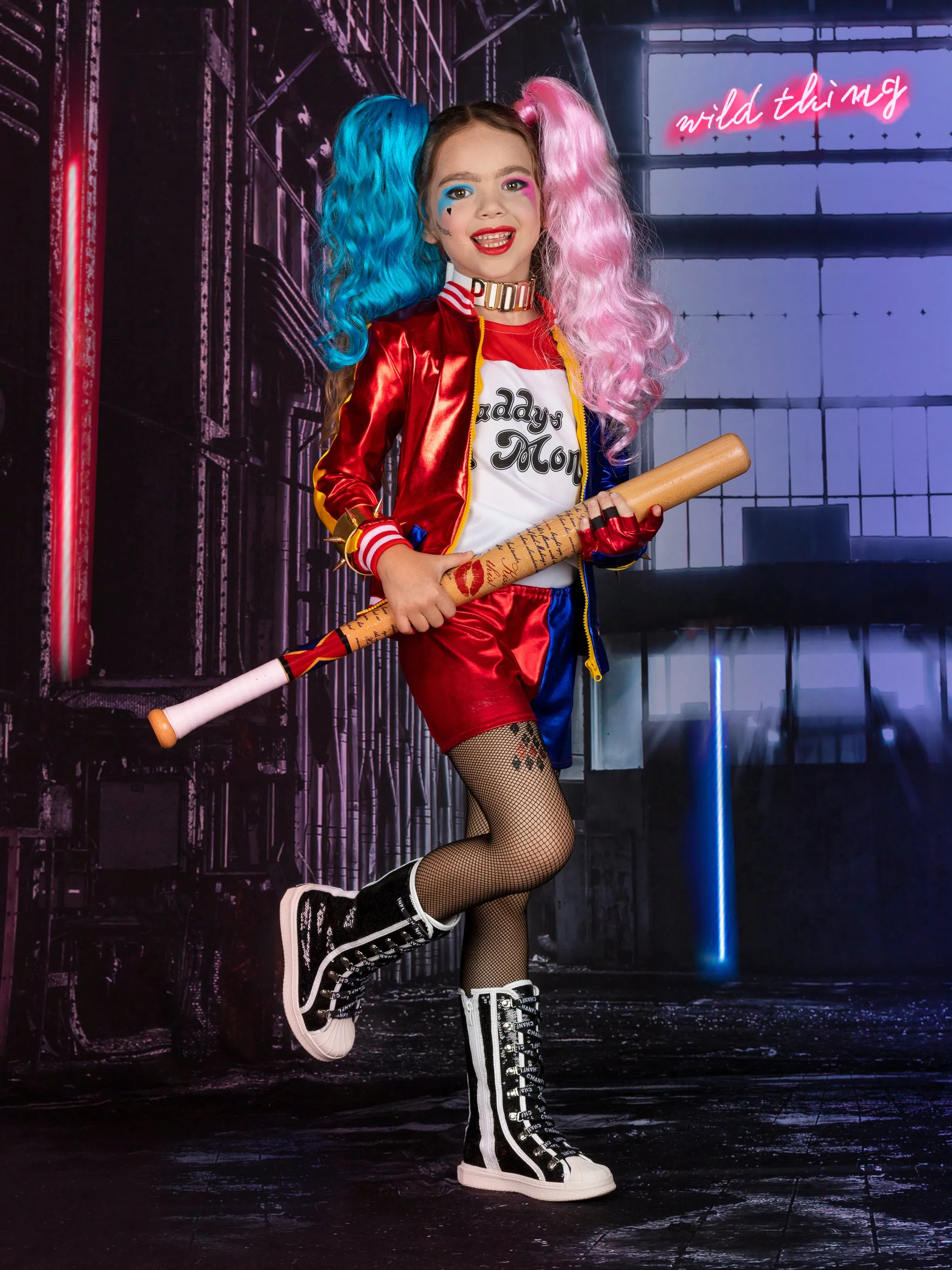 Girls Harley Quinn Inspired Costume Set