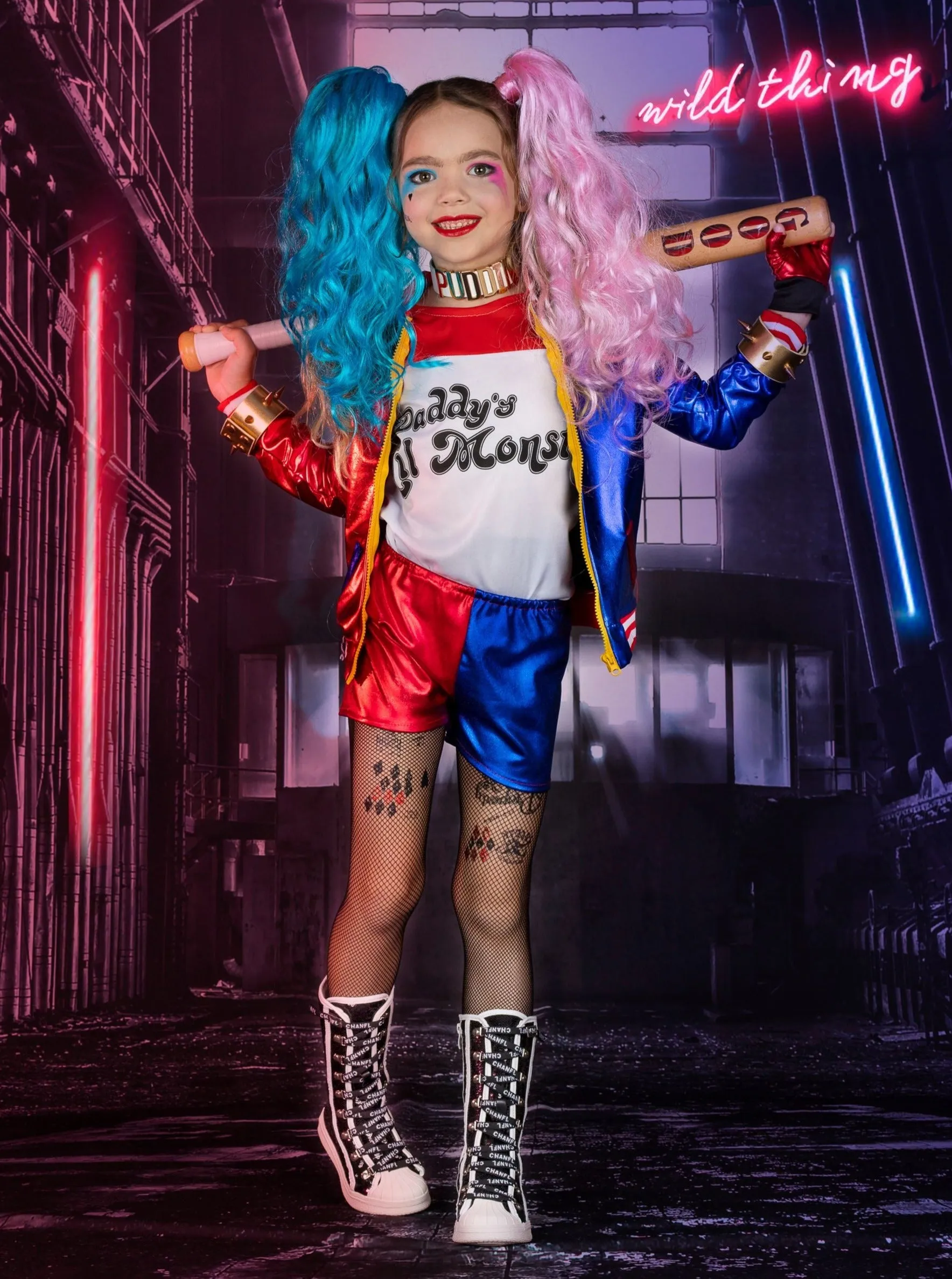 Girls Harley Quinn Inspired Costume Set