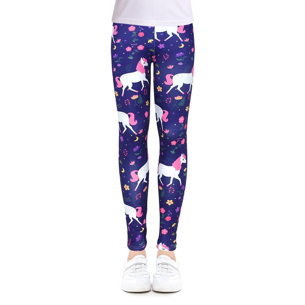 Girls Leggings for Outdoor Travel Clothes Girls Pants Student Casual Wear Customizable Stylish Computer Printing For 4-13 Years