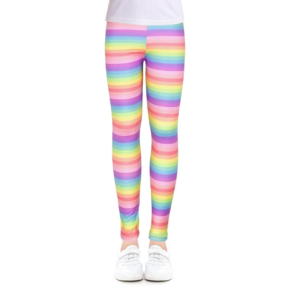 Girls Leggings for Outdoor Travel Clothes Girls Pants Student Casual Wear Customizable Stylish Computer Printing For 4-13 Years