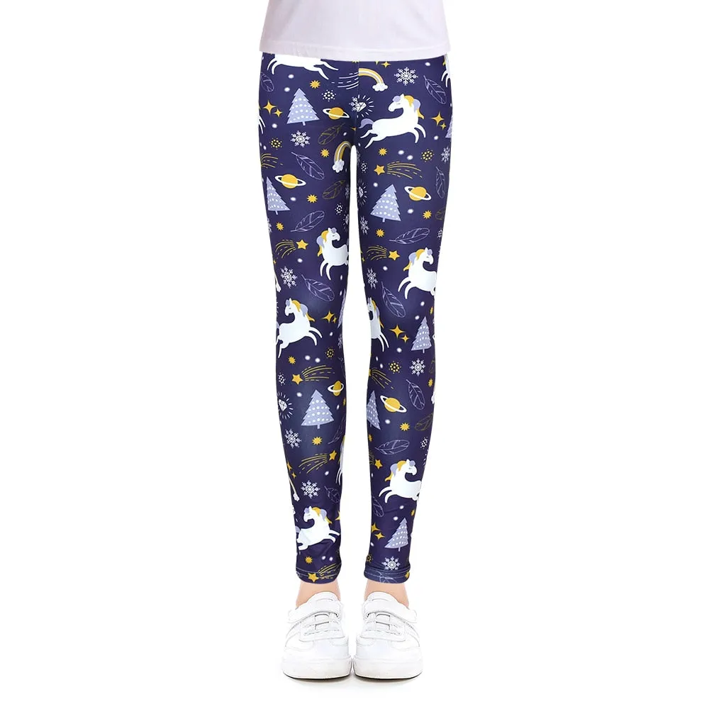 Girls Leggings for Outdoor Travel Clothes Girls Pants Student Casual Wear Customizable Stylish Computer Printing For 4-13 Years