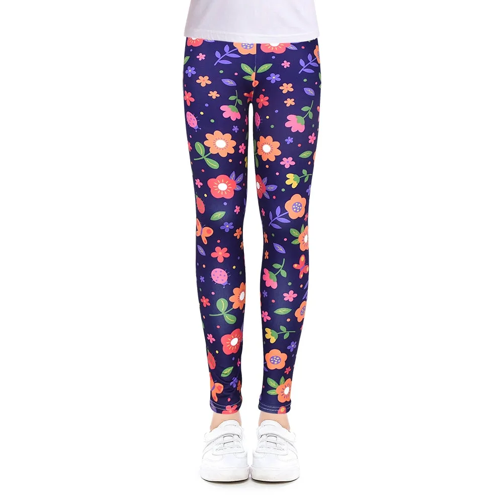 Girls Leggings for Outdoor Travel Clothes Girls Pants Student Casual Wear Customizable Stylish Computer Printing For 4-13 Years