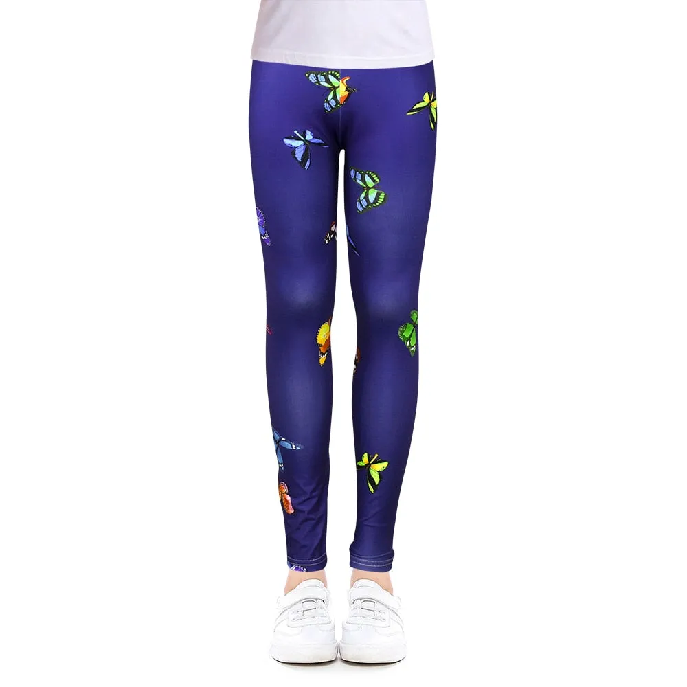 Girls Leggings for Outdoor Travel Clothes Girls Pants Student Casual Wear Customizable Stylish Computer Printing For 4-13 Years