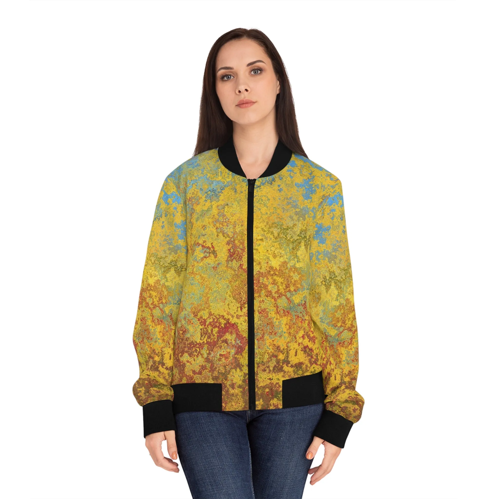 Gold and blue spots - Inovax Women's Bomber Jacket