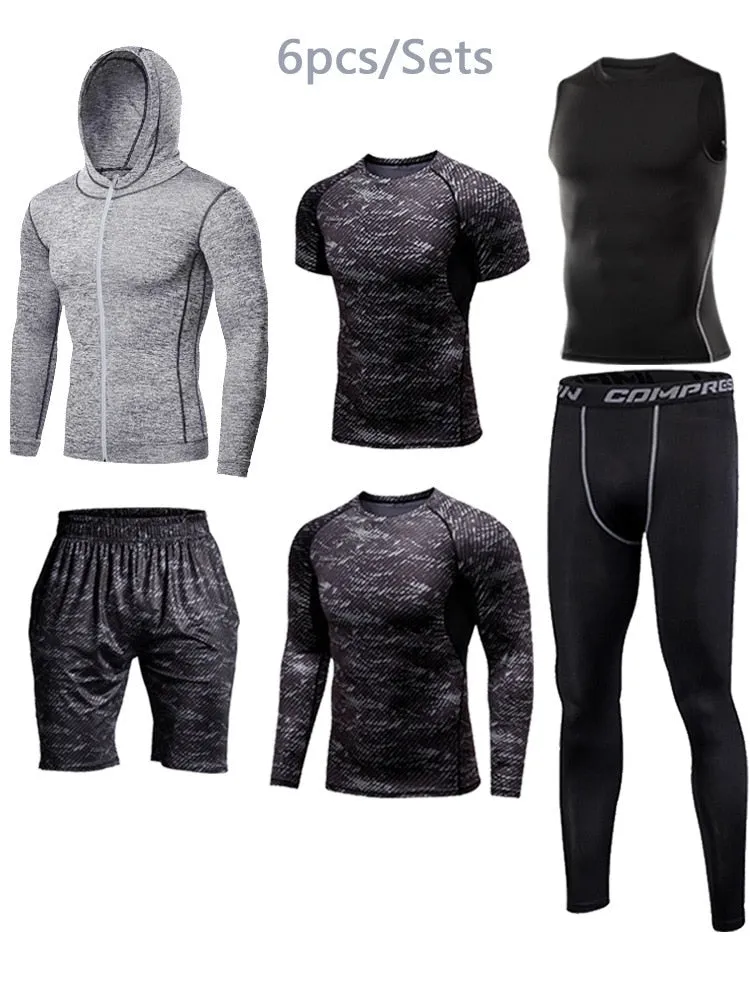 Gym Compression Men's Sportswear Jogging Tights Tracksuit Suits Sportsman Fitness Sport Suit Running Sports Wear Set Man Clothes