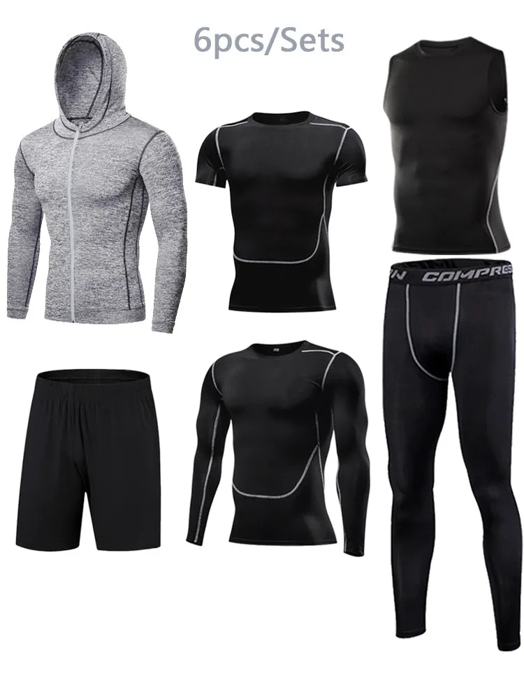 Gym Compression Men's Sportswear Jogging Tights Tracksuit Suits Sportsman Fitness Sport Suit Running Sports Wear Set Man Clothes