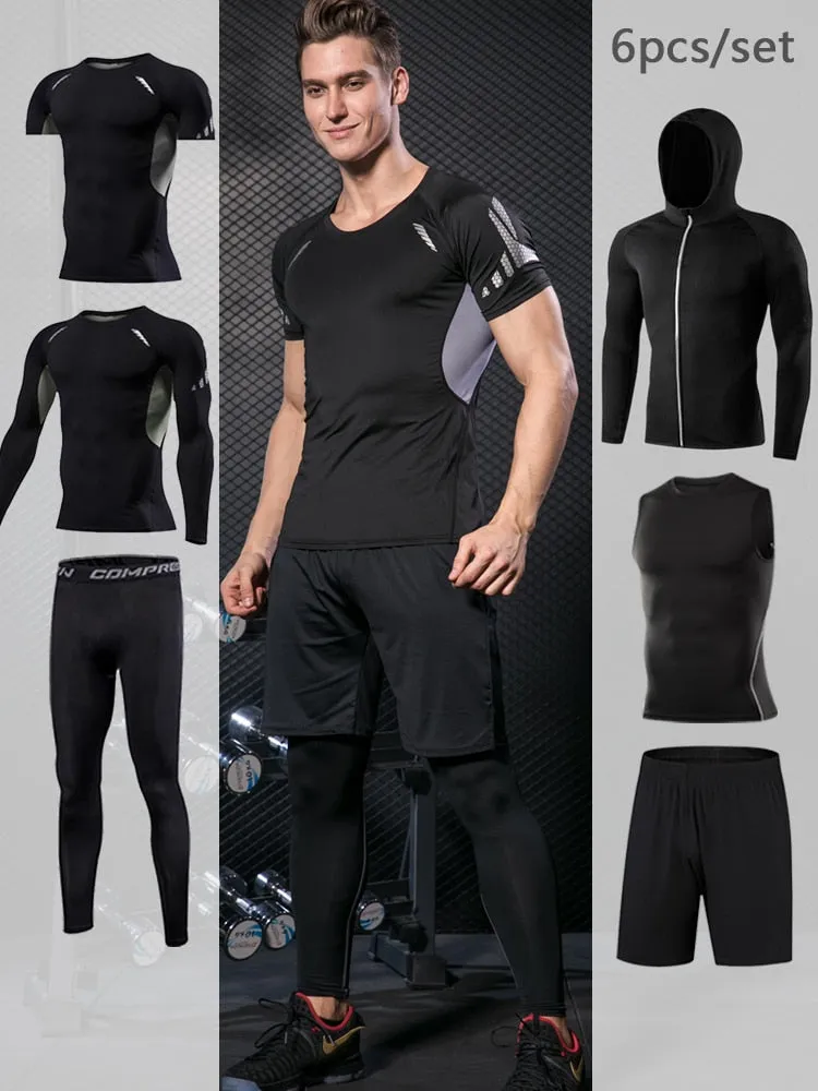 Gym Compression Men's Sportswear Jogging Tights Tracksuit Suits Sportsman Fitness Sport Suit Running Sports Wear Set Man Clothes