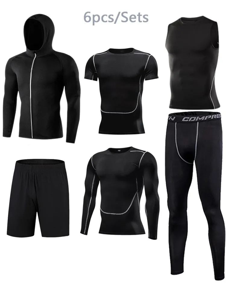 Gym Compression Men's Sportswear Jogging Tights Tracksuit Suits Sportsman Fitness Sport Suit Running Sports Wear Set Man Clothes