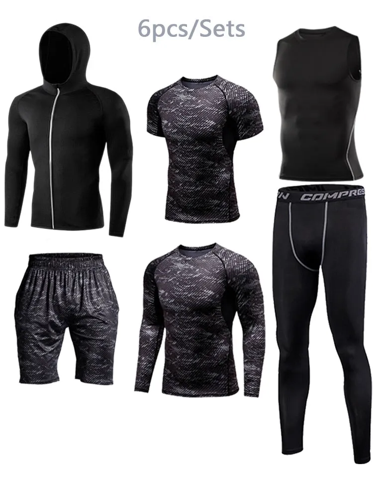 Gym Compression Men's Sportswear Jogging Tights Tracksuit Suits Sportsman Fitness Sport Suit Running Sports Wear Set Man Clothes