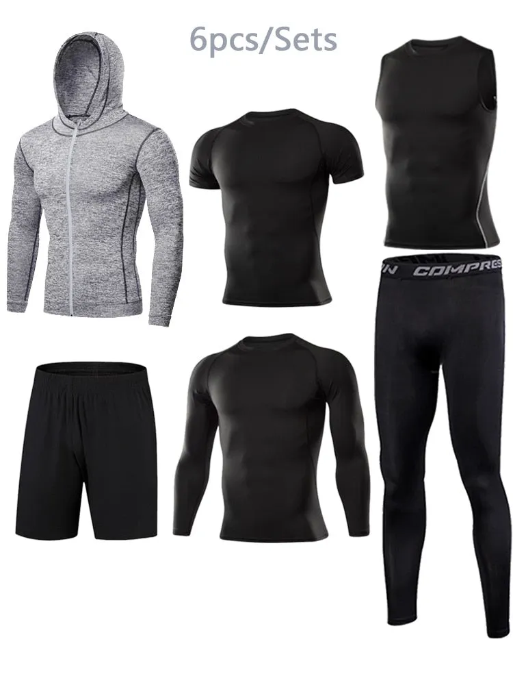 Gym Compression Men's Sportswear Jogging Tights Tracksuit Suits Sportsman Fitness Sport Suit Running Sports Wear Set Man Clothes