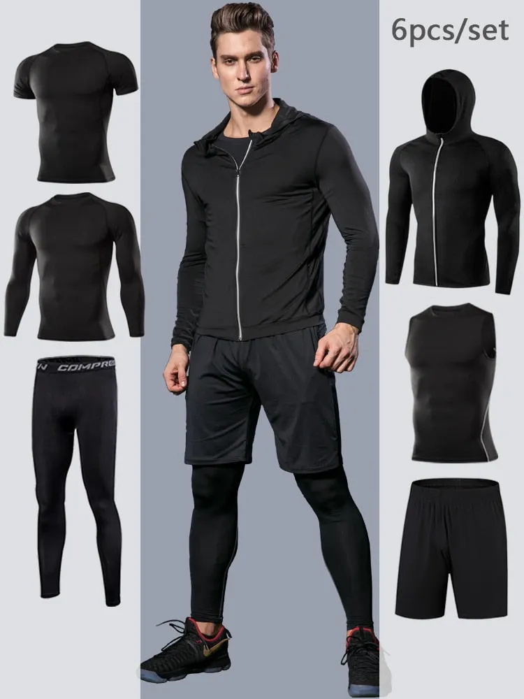 Gym Compression Men's Sportswear Jogging Tights Tracksuit Suits Sportsman Fitness Sport Suit Running Sports Wear Set Man Clothes