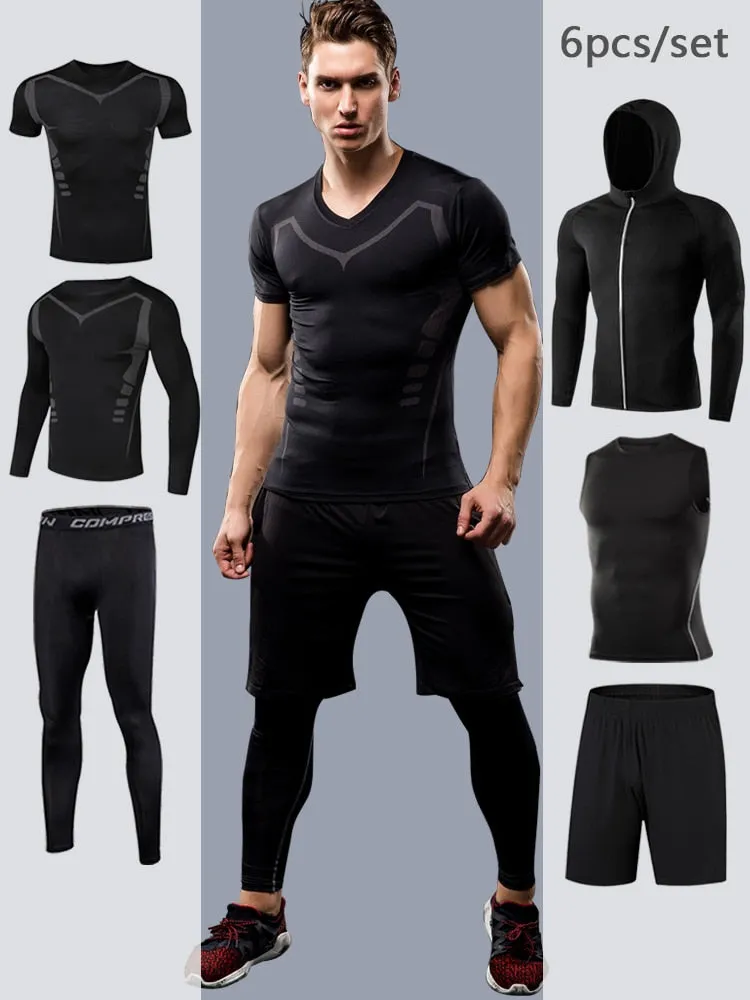 Gym Compression Men's Sportswear Jogging Tights Tracksuit Suits Sportsman Fitness Sport Suit Running Sports Wear Set Man Clothes