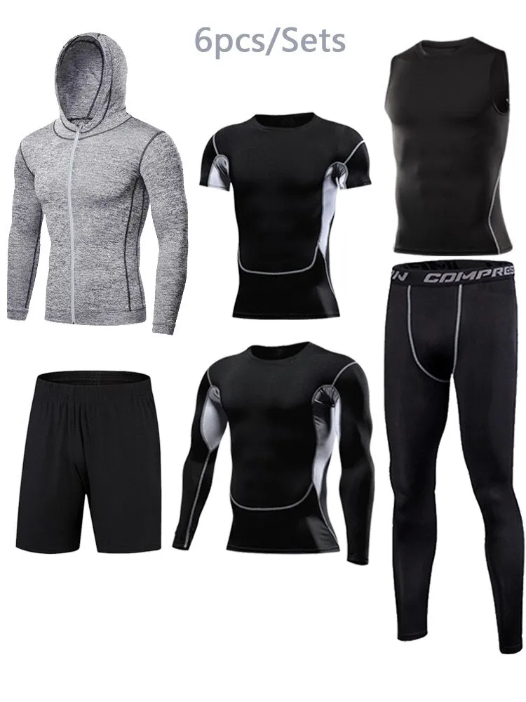 Gym Compression Men's Sportswear Jogging Tights Tracksuit Suits Sportsman Fitness Sport Suit Running Sports Wear Set Man Clothes