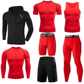 Gym Sport Suit Men's Running Sets Fitness Sportswear Quick Dry Basketball Tights Running Compression Underwear Tracksuit Clothes