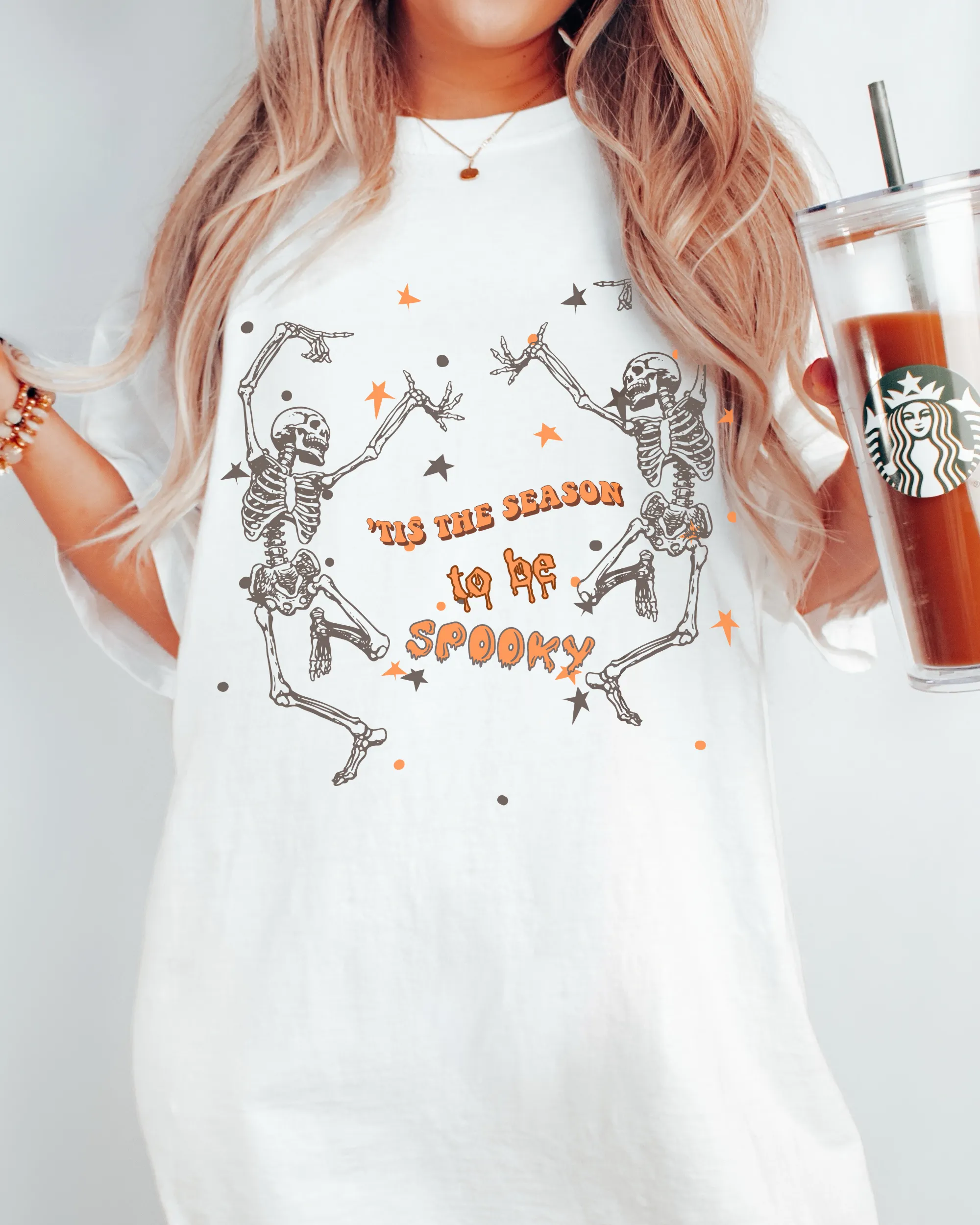 Halloween Comfort Colors® T-Shirt, Dancing Skeletons Tis The Season To Be Spooky Women's T-Shirt