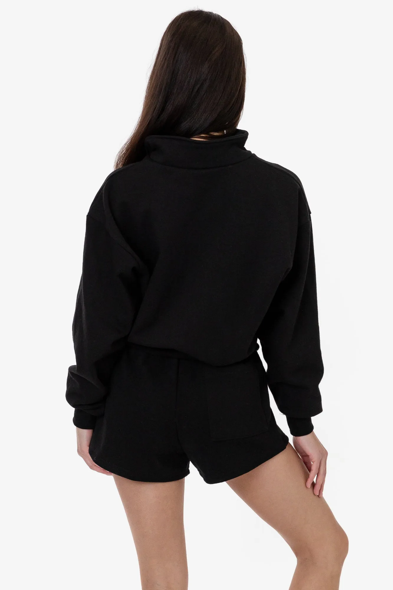 HF326 - Heavy Fleece Cropped Half Zip Pullover (Piece Dye)