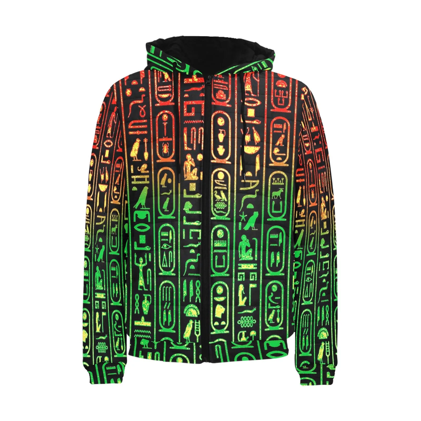 HIEROGLYPH RASTA PADDED HOODIE JACKET Men's Padded Hooded Jacket