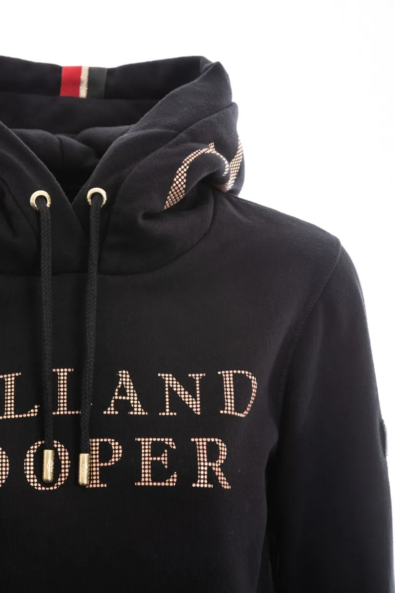 Holland Cooper Essential Hoodie in Black & Gold