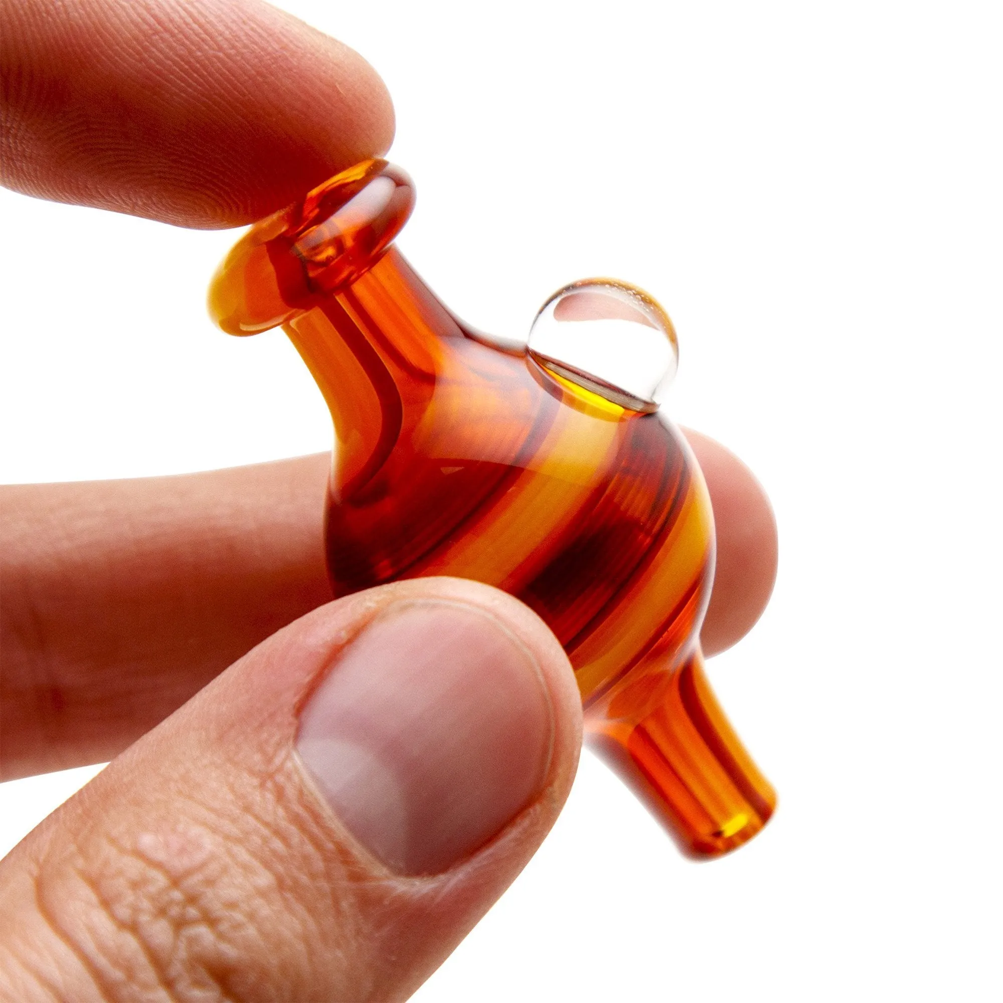 Home Blown Glass Bubble Carb Cap - Fire Swirl