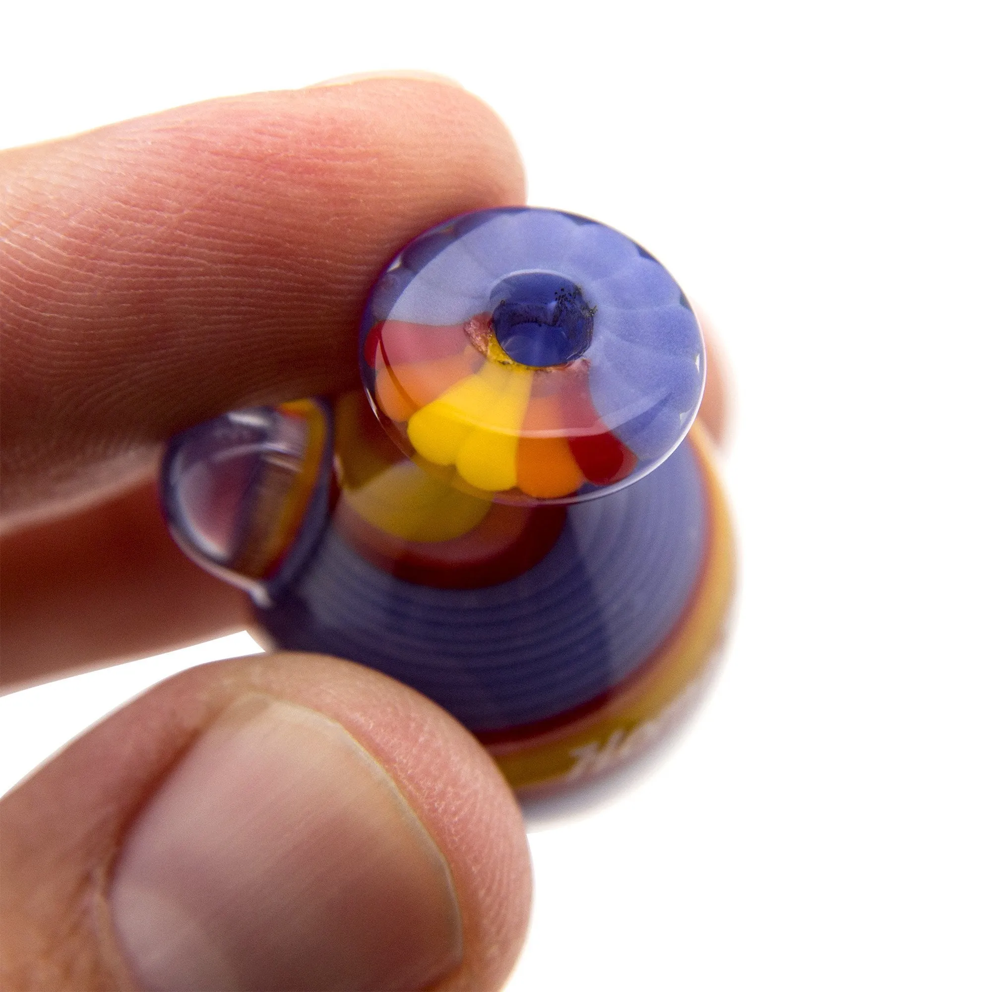 Home Blown Glass Bubble Carb Cap - Rainbow Swirl