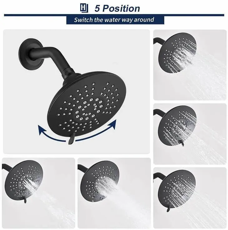 HOMELODY Single-Handle Shower Tub Kit Shower Trim Kit (Valve Included) Shower Faucet Set with 5-Spray Shower Head