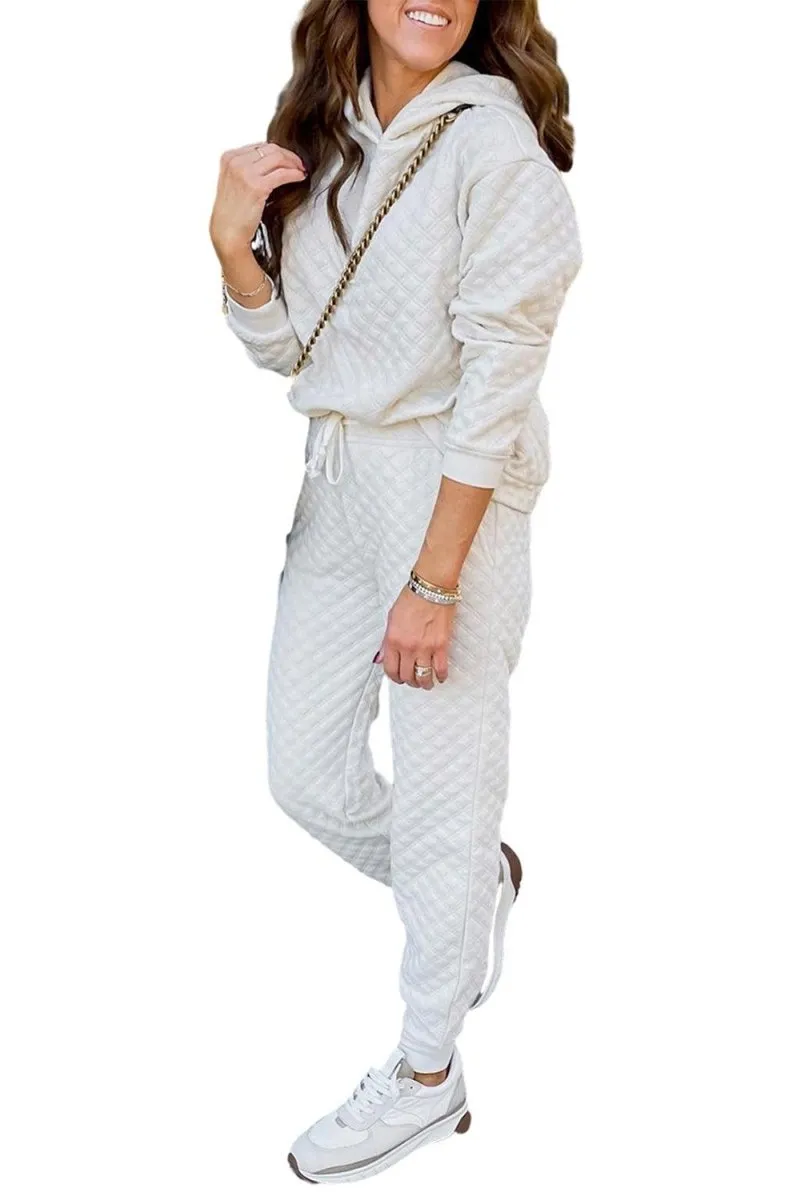 Hooded Quilted Sweatpants Set