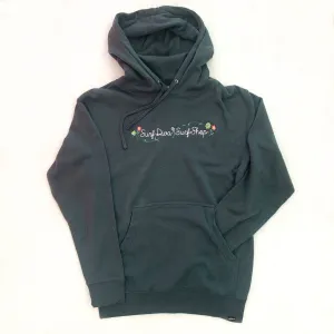 HOODIE SWEATSHIRT with SURF DIVA SURF SHOP - Flowerpoint (hunter green with embroidery)