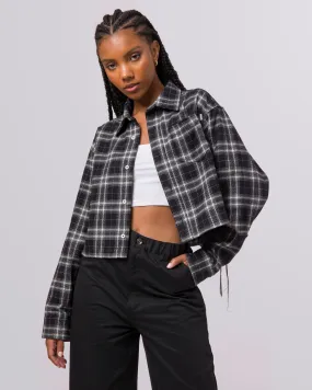 Huf Womens Crop Flannel Shirt - Black