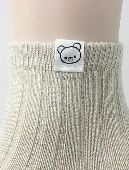 Kids  Cotton  Crew Socks Set -Label