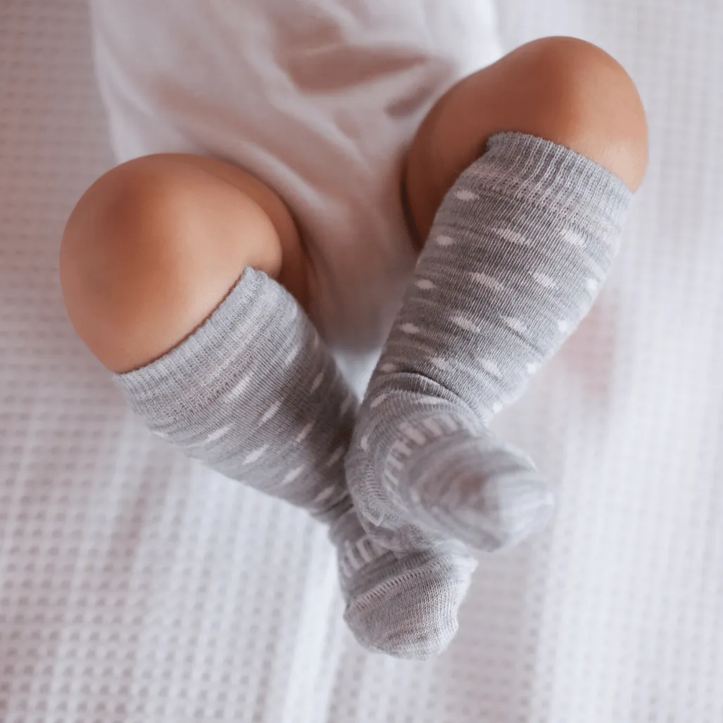 Lamington Knee-High Merino Wool Socks - Snowflake