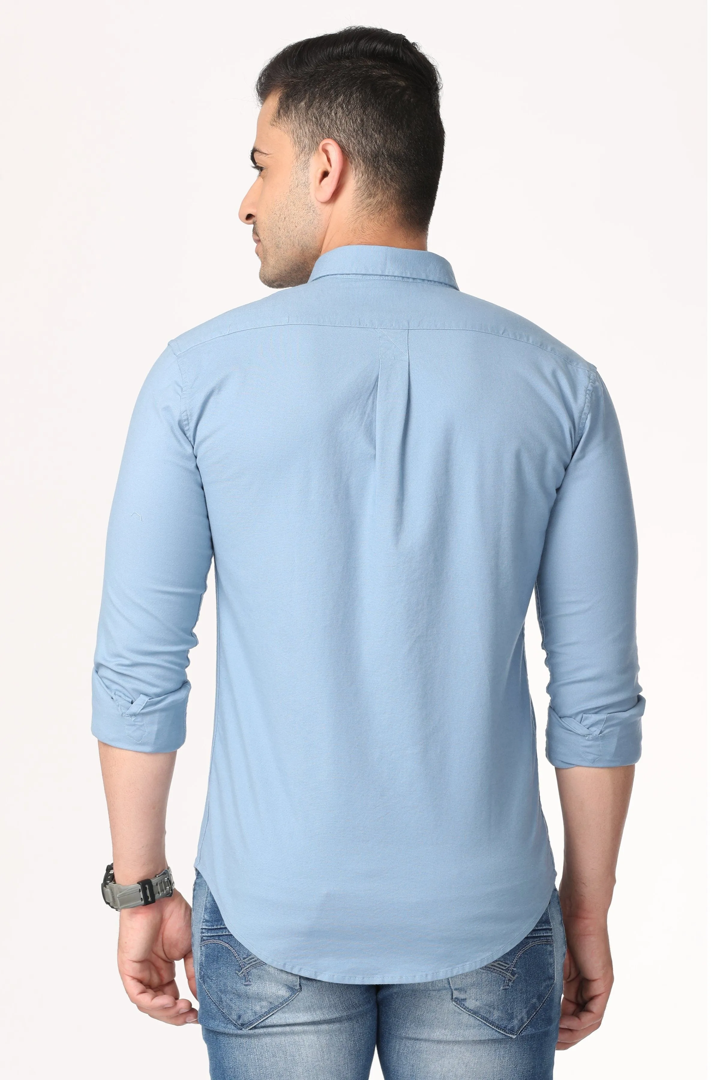 Light Blue Plain Full Sleeve Shirt