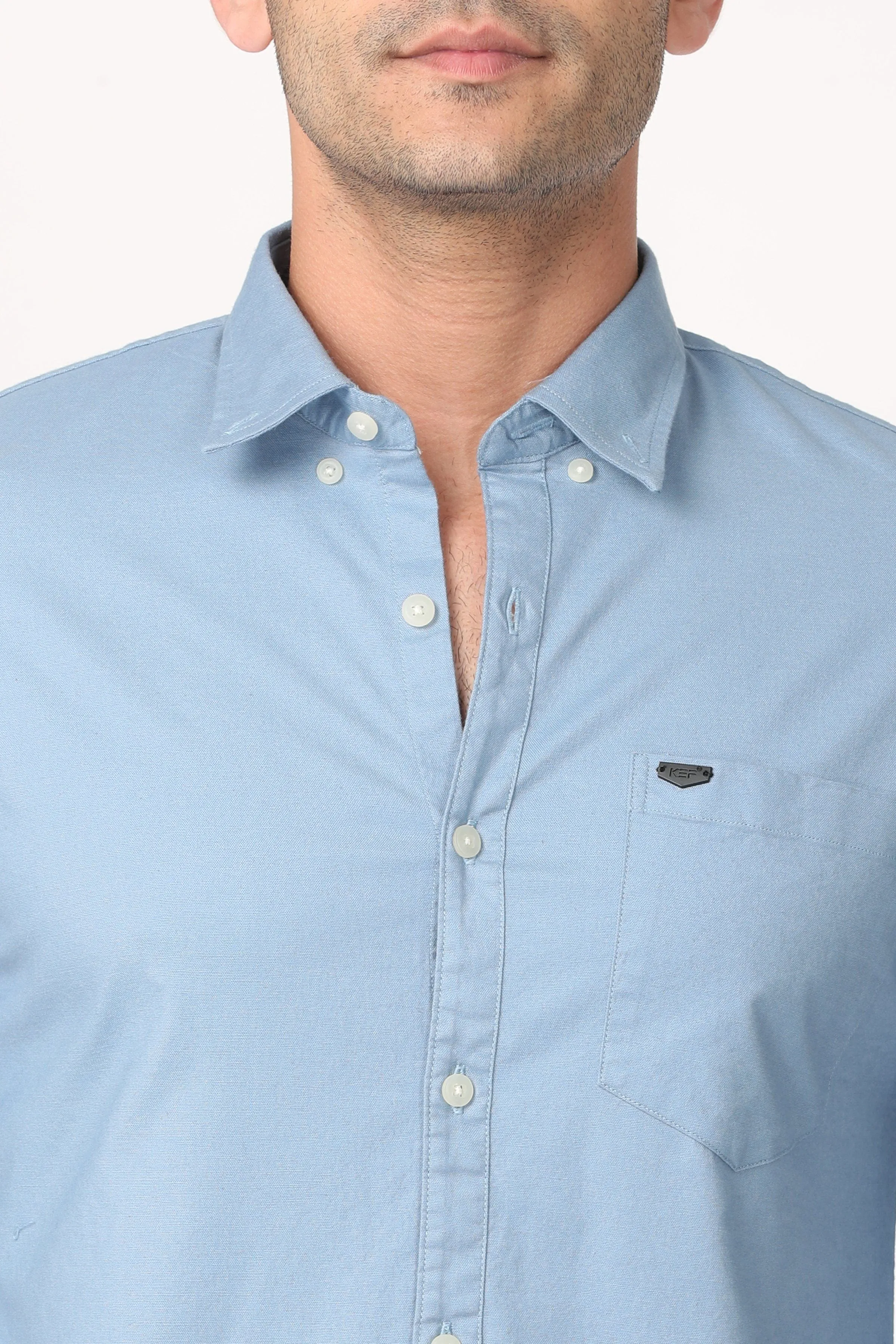 Light Blue Plain Full Sleeve Shirt