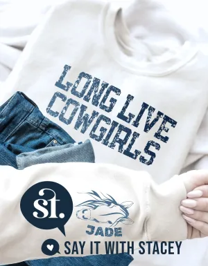 LONG LIVE COWGIRLS White Crewneck Sweater