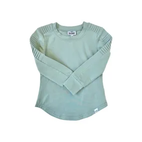 Long Sleeve Biker Shirt- Seafoam