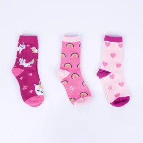 Look At Meow Kids' (Age 7-10) Crew Socks 3-Pack