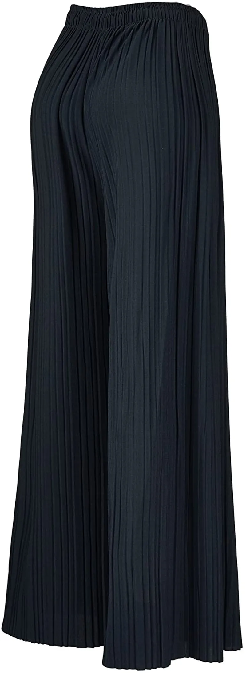 Made By Johnny Women's Premium Pleated Maxi Wide Leg Palazzo Pants Gaucho- High Waist with Drawstring